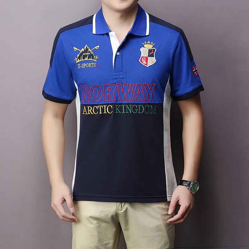 High-End POLO Shirt for Men, Short-Sleeved with Designer Turn-Down Collar and Embroidered Accents, Summer New Pure Cotton