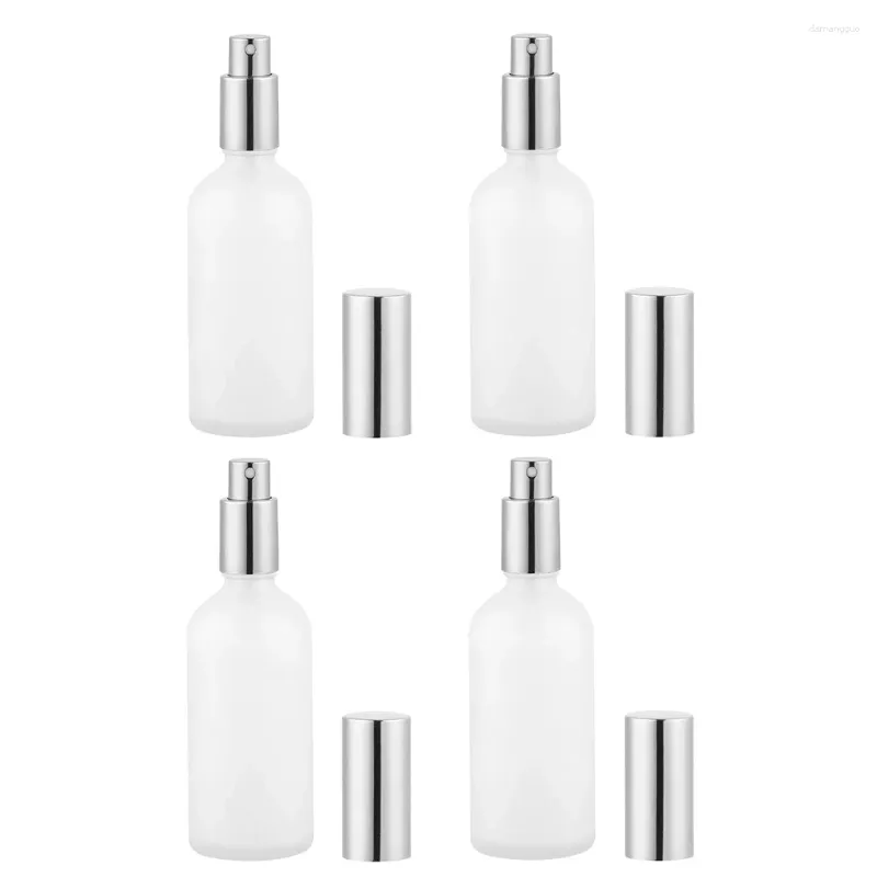 Bouteilles de stockage 4 pcs Spray Parfum 100 ml Portable rechargeable Huile essentielle Pulvérisateur en verre