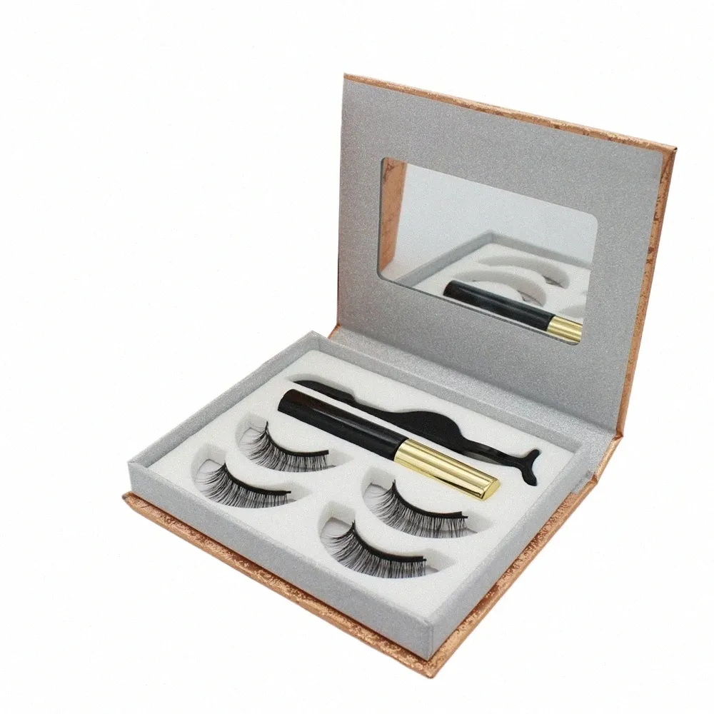 Twee paar hoogwaardige natuurlijke eyel magnetische eyel eyeliner herbruikbare valse eyel extensi pincet set make-up tool 60WY #