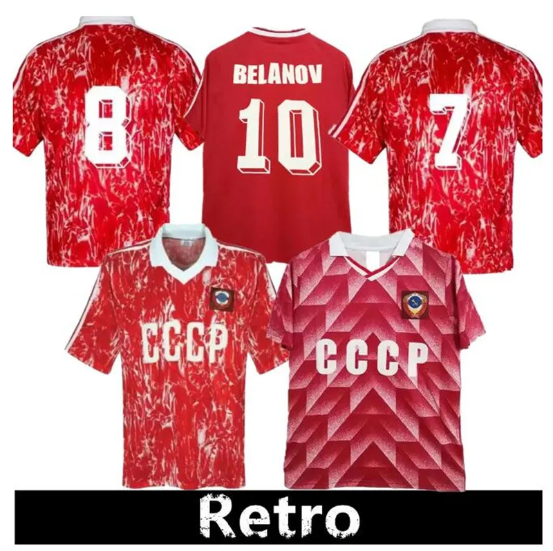 86 87 88 89 90 Maillots de football rétro Union soviétique Chemise de football Aleinikov URSS Maillots Belanov Protasov Zavarov Maillot de pied classique