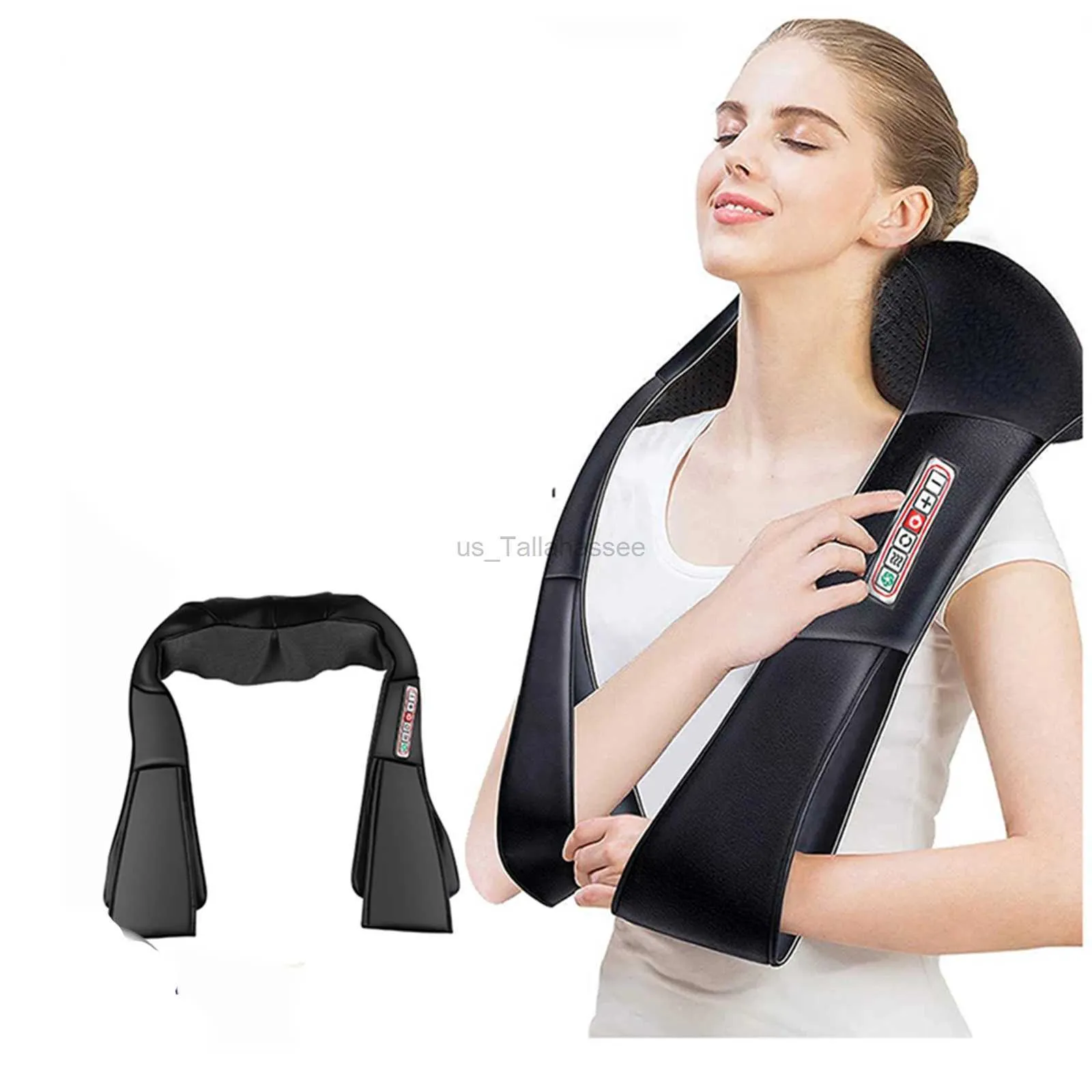 Massageando travesseiros de pescoço corpo elétrico pescoço costas ombro massageador casa carro relaxamento shiatsu infravermelho aquecido amassar massagem xale 240322