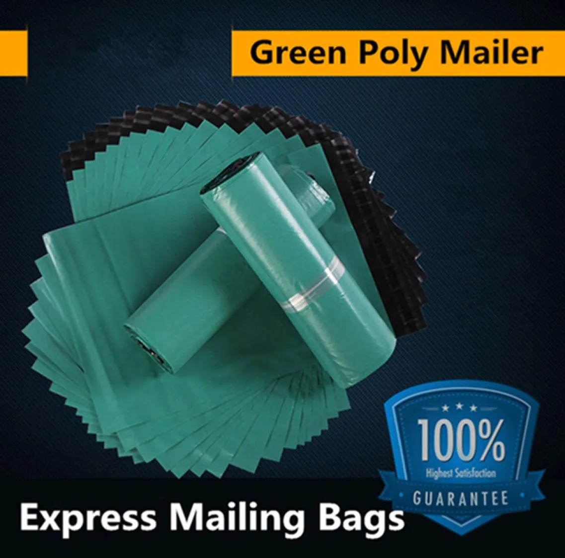 32x45 cm vert poly mailer sacs d'emballage en plastique produits courrier par courrier fournitures de stockage envoi paquet auto-adhésif 4783074