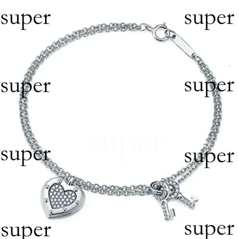 Tiffancy Bracelet Designer Classic TiffanyBracelet S925 Sterling Silver Double Plateペンダント