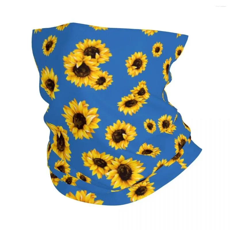 Bandanas Sunflower Bandana Winter Neck Warmer Men Windproof Wrap Face Scarf For Ski Floral Flowers Gaiter Headband