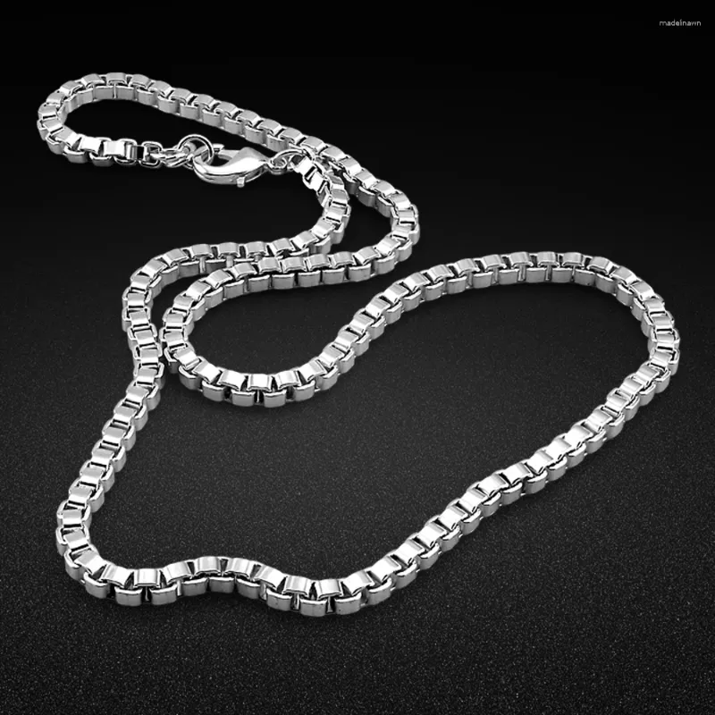 Zincirler Punk 925 Gümüş Gümüş 3mm genişliğinde bağlantı zinciri yaka kolye moda moda mücevherler için moda mücevherler kadınlar hip hop uzun toka
