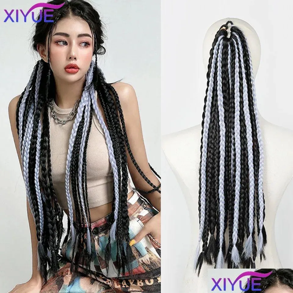 Synthetic Wigs Ponytails Xiyue Dirty Braids Ponytail Colorf Magical Tools For European And American Street Dance Hiphop Drop Delivery Otadh