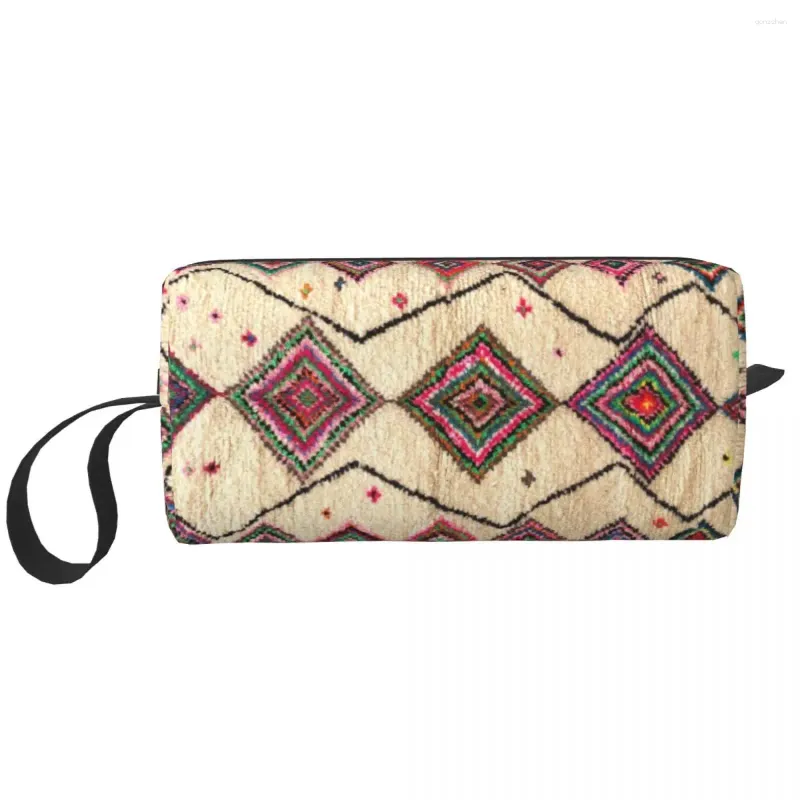 Sacos de armazenamento Viagem marroquino berber tapete boho estilo saco de higiene antigo boêmio maquiagem organizador cosmético beleza dopp kit caso