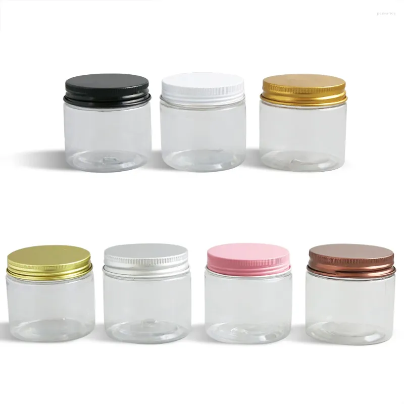 Storage Bottles 24 X Travell 60g Clear Make Up Cream Jar With Metal Lids 60cc Transparent Cosmetic Pet Containers For Use