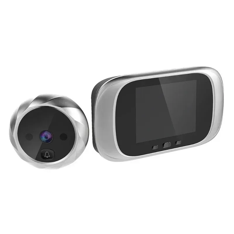 2024 디지털 LCD 2.8 인치 비디오 초인종 시청자 도어 눈 모니터링 카메라 90도 초인종 모션 감지 눈