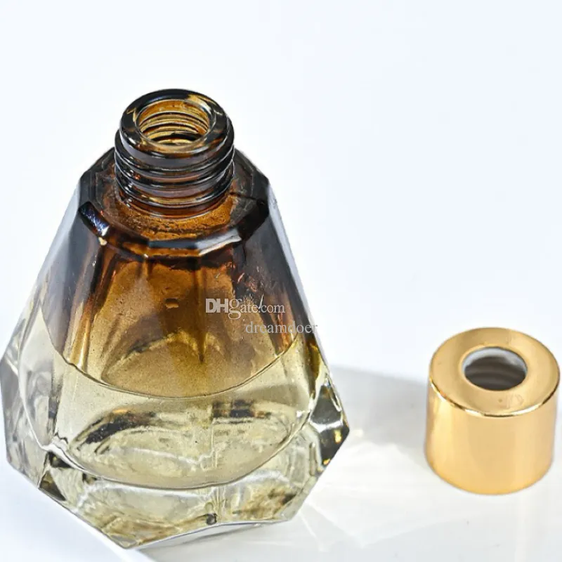 Schlichte braune Farbe, 60 ml, Parfümflaschen, leere Glas-Aroma-Diffusor-Flasche, nachfüllbar, Duft-Parfüm-Diffusor, Heimdekoration