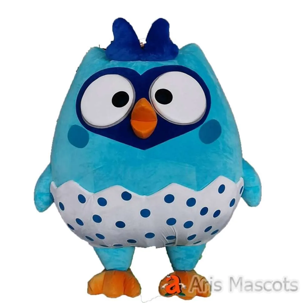 Mascot Costumes 2m Blue Owl Iatable Adult Full Bird Blow Up Mascot Costume for Birthday Events Party Character Dress