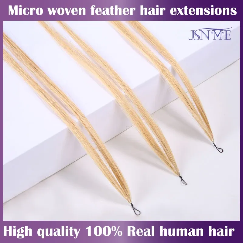 Extensions Micro Feather Human Hair Extensions Microloop New 100% Real Natural Human Hair Double Strand 1.6g 1424 Inch Black Brown Blonde