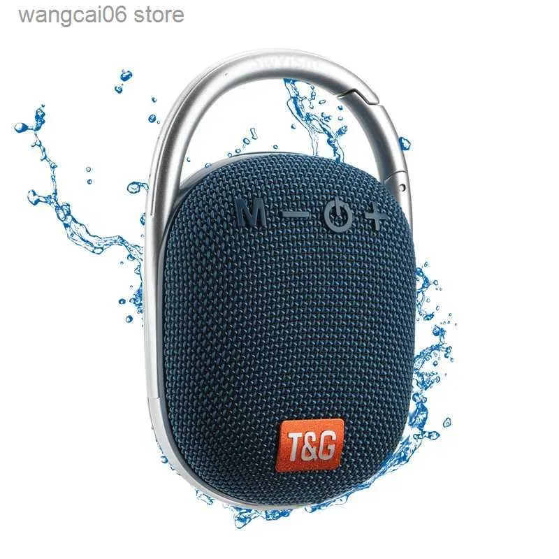 Przenośne głośniki TG321 Przenośny głośnik Bluetooth IPX7 Waterproof bezprzewodowy mini filarem subwoofer zewnętrzny z haczykiem pył pyłek fm tf USB T240323