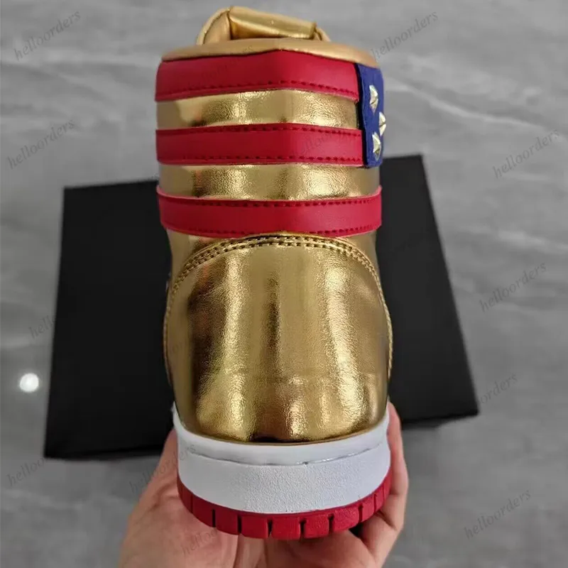 T Trump Sneakers The Never Surrender High Top Sneaker Gold mens women casual basketball shoes big size 47