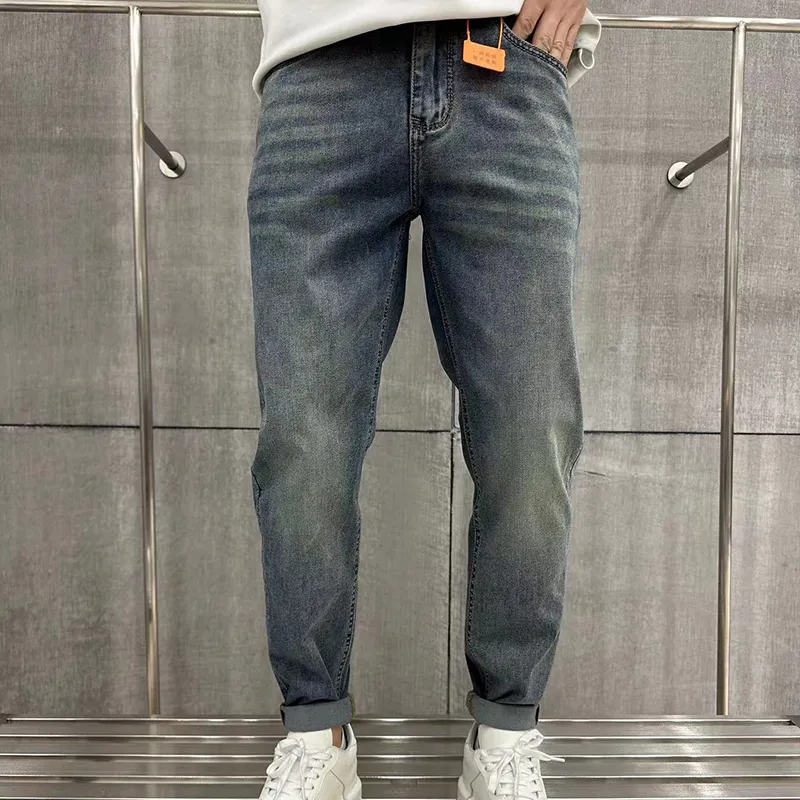 Jeans da uomo, versione slim fit micro span, buona elasticità, versione fashion-8986