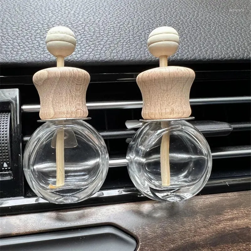 Bottiglie di stoccaggio Bottiglia vuota di profumo per uscita aria per auto in vetro trasparente tondo piatto da 6 ml 100 PZ/LOTTO