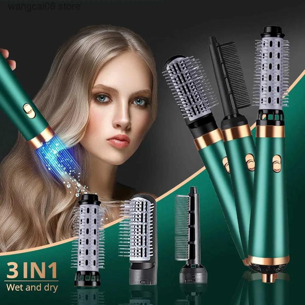 Electric Hair Dryer 1200W hair dryer hot air brush 3-in-1 curler straightener comb curler one-step hairstyle tool electric ion hair dryer T240323