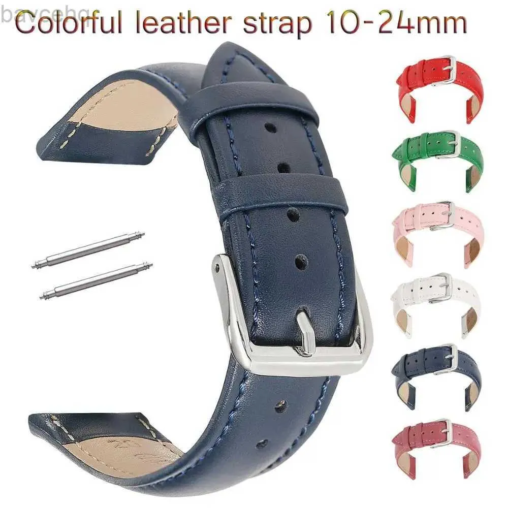 Watch Bands Cowhide Leather Strap 12 14mm 16mm 18mm 20mm 22mm 24mmスマートウォッチストラップブレスレット交換用レザーストラップ24323