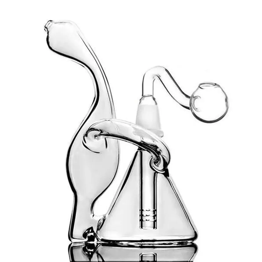 Piccoli Dab Rigs Bong Tubi dell'acqua Narghilè Bong unici per l'acqua in vetro Becher inebriante Dab Rig con ciotola da 14 mm