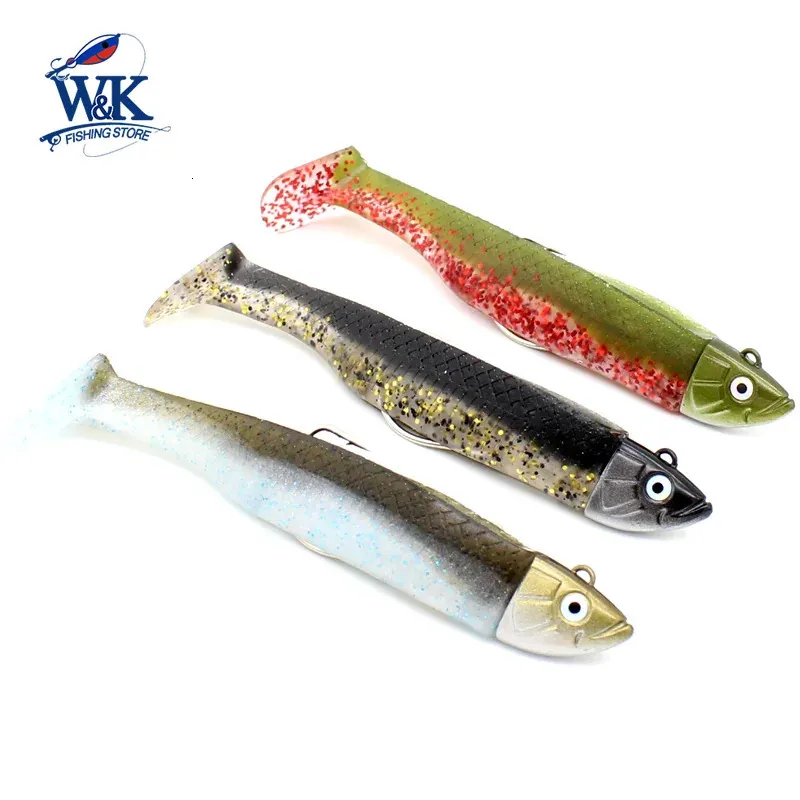 Saltvattenfiske lockelse med 10 maskkrok 14g jig huvud 9 cm mjuk bete svart ål action ogräsfri minnow vinyl fisk 240313