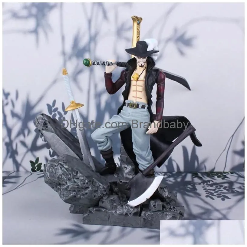 Decompression Toy 16Cm One Piece Drace Mihawk Figurine Combat Ver. Pvc Action Figure Collection Model Toys Gift For Collectible Drop D Dhjt1