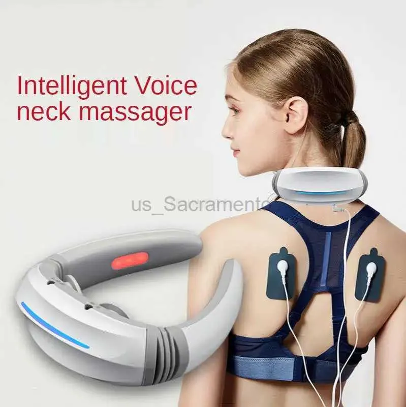 Massaging Neck Pillowws Heating intelligent voice cervical massager pulse physiotherapy instrument neck massager charging shoulder and neck massager 240323