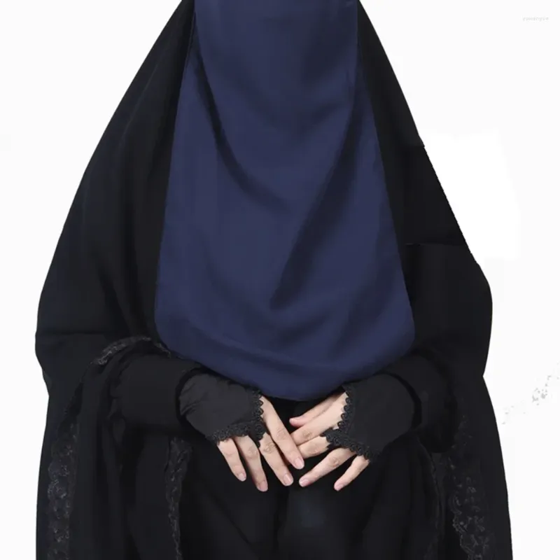 Roupas étnicas Muçulmano Bandana Cachecol Islâmico Niqab Burqa Bonnet Hijab Véu Headwear Preto Capa de Rosto Abaya Mulheres Hijabs Envoltório Cabeça