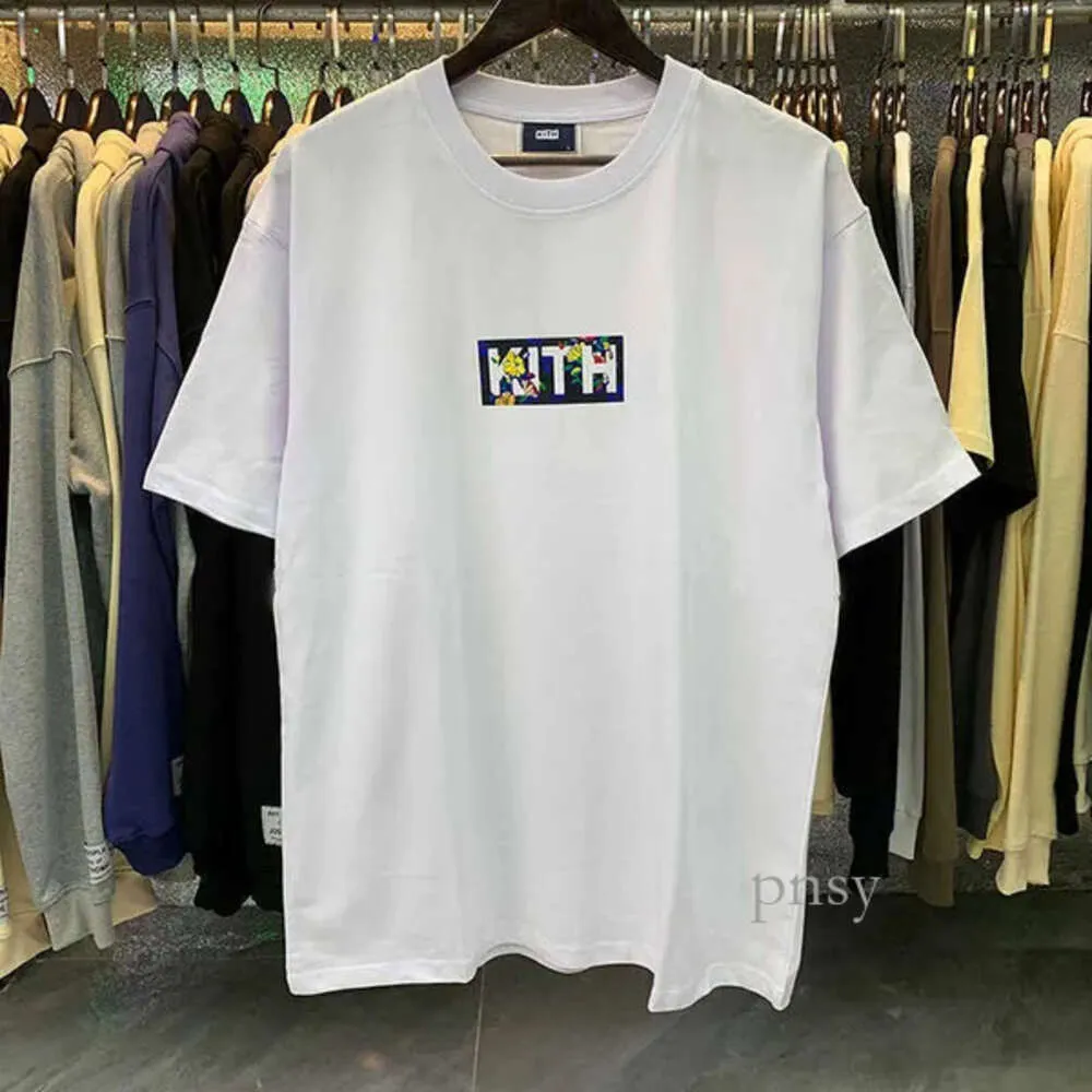 Kith T Shirt Men's Black White Apricot Casual KITH Tee Men Women Kith Classic Flower Bird Print Kith T Shirt Loose Short Sleeve with Tag Kith Hoodie 205