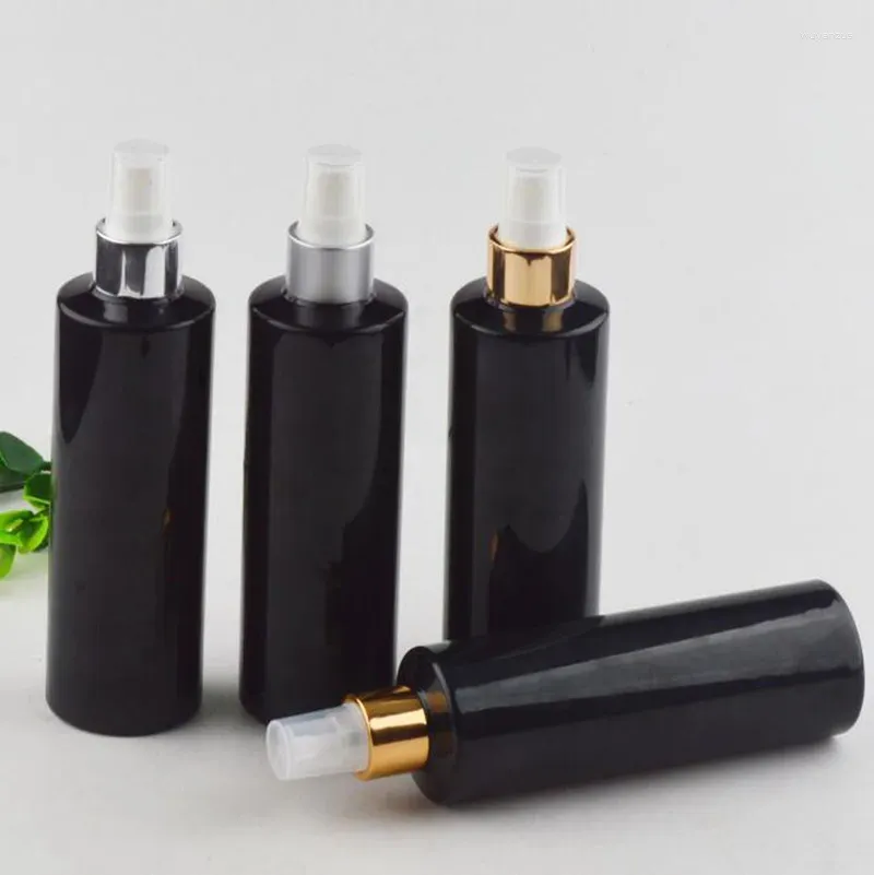 Storage Bottles 24pcs/lot 250ml Travel Black Refillable Plastic Perfume Atomizer Small Sprayer Bottle