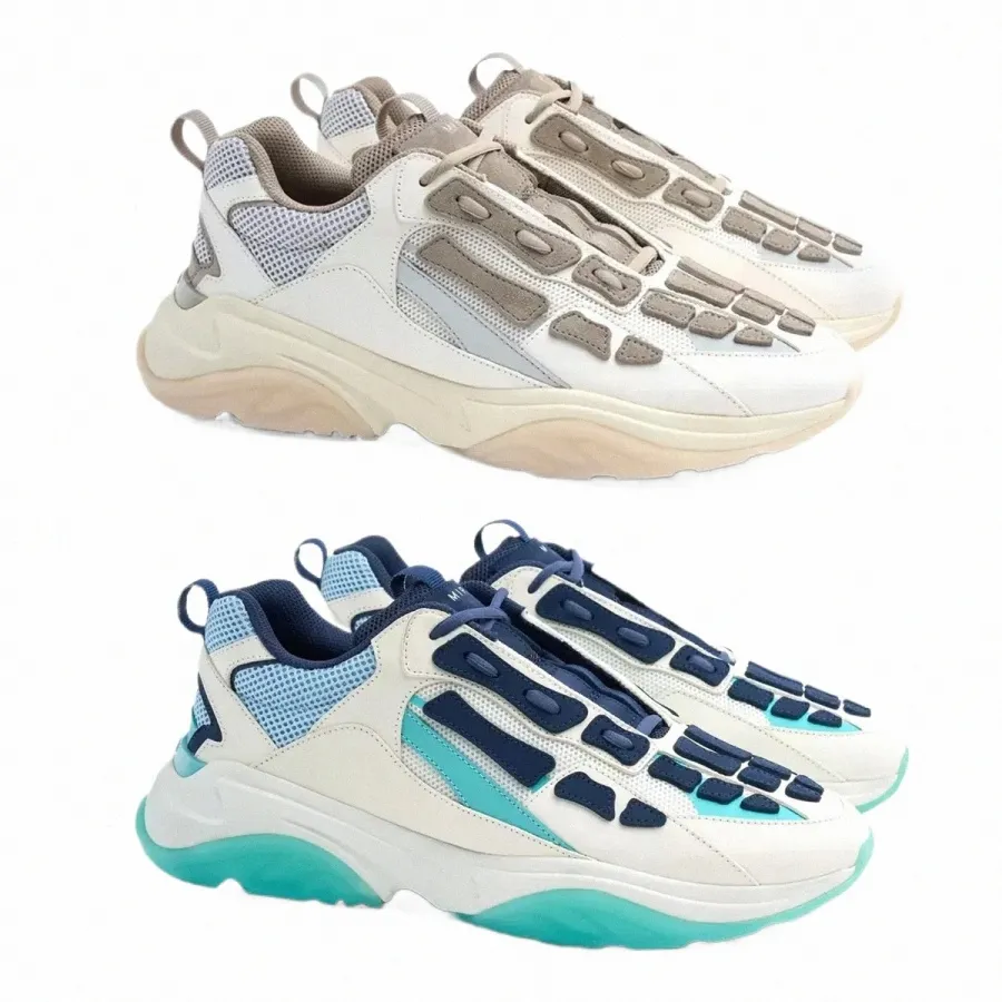 2024 جديد Scelet Sneaker Designer AMI أحذية غير رسمية المسار الفاخرة منصة التنس في الهواء الطلق للرجال Low Rock Be Foam Runner Shoe Flat S5yr#