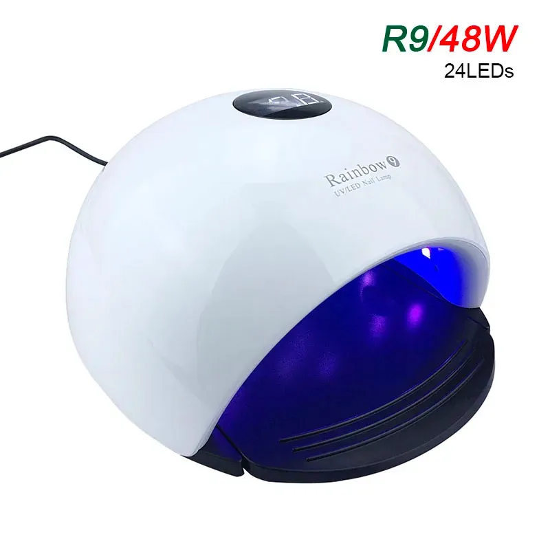 Essiccatori di marca Rainbow 9 LED lampada UV 48W luce solare LED UV macchina per asciugare le unghie per curare gli strumenti per unghie in gel per smalto