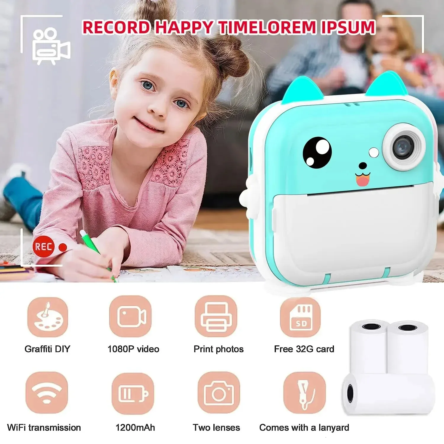 MyFirst Camera Insta 2 - Zero Ink Thermal Print Camera For Kids – MyFirst A