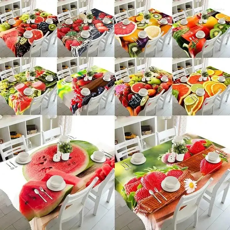 Table Cloth 3D Fruit Printing Rectangular Tablecloths For Home Decoration Waterproof Dining Cover Picnic Blanket Nappe De