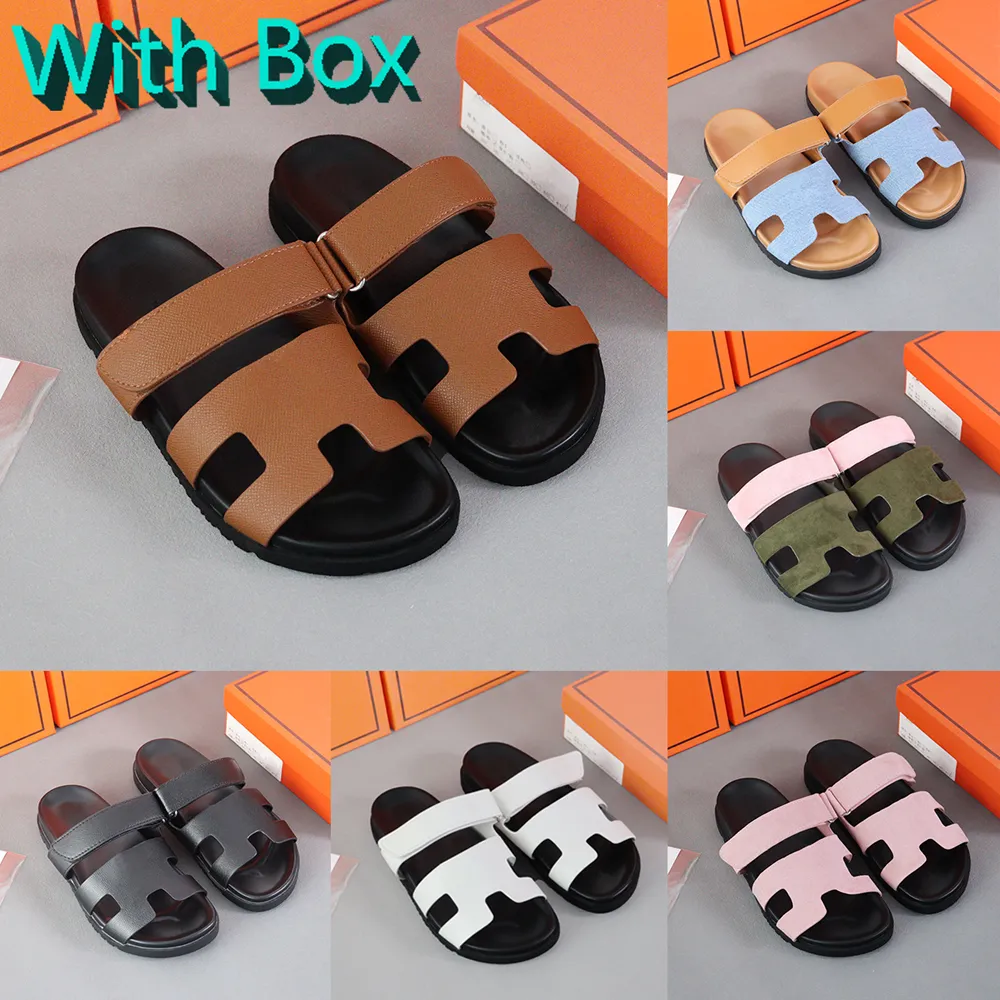 Designer Sandals With Box Chypre Sandal Men Womens Shoes Luxury Leather Canvas Slipper Summer Sandal Durable Comfort Top Quality 10A