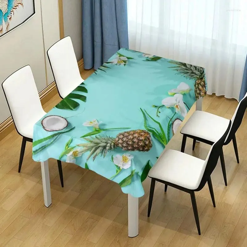 Tovaglia estiva verde frutta tropicale tovaglia rettangolare decorazioni per matrimoni coperture impermeabili riutilizzabili decorazioni per la cucina