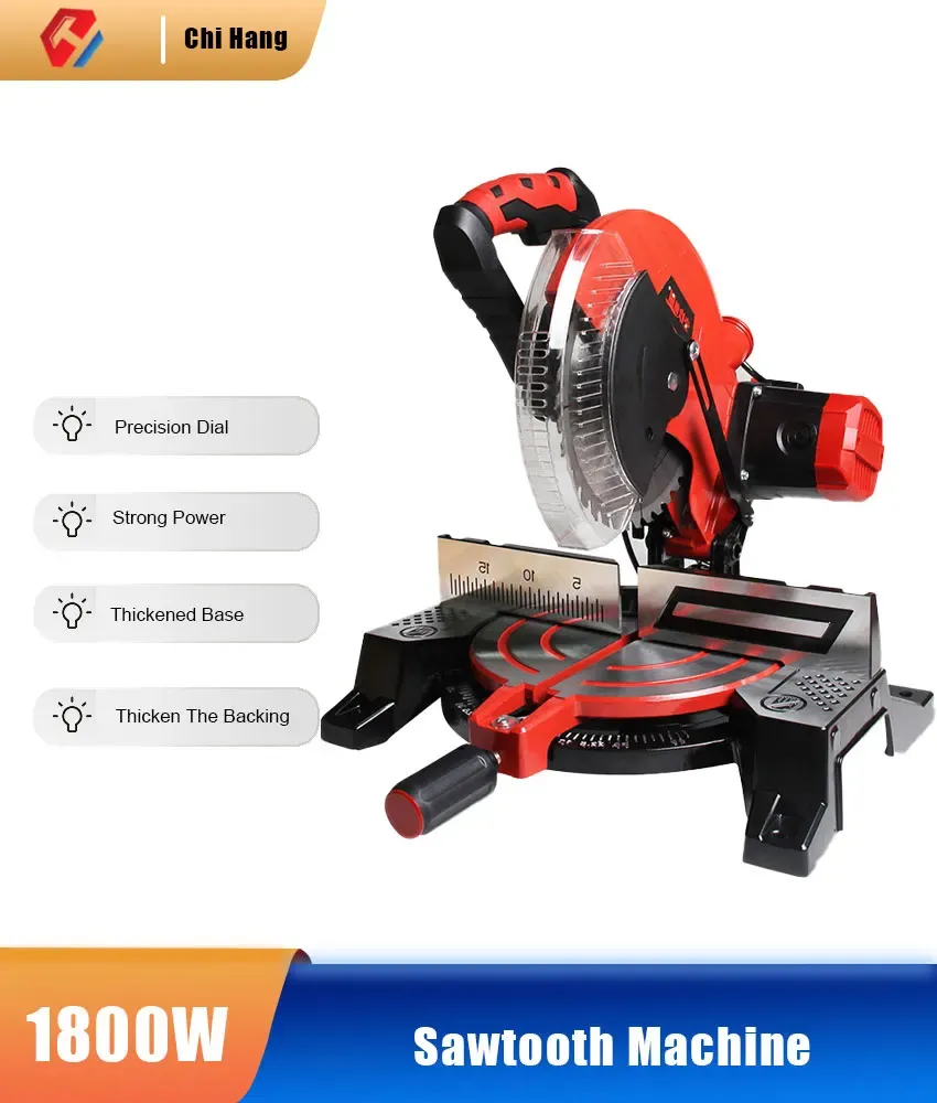 Zaagmachines de 10 polegadas SAW elétrica Hine 220V/1800W SAW circular multifuncional de 45 graus Mitre serra de alumínio Hine