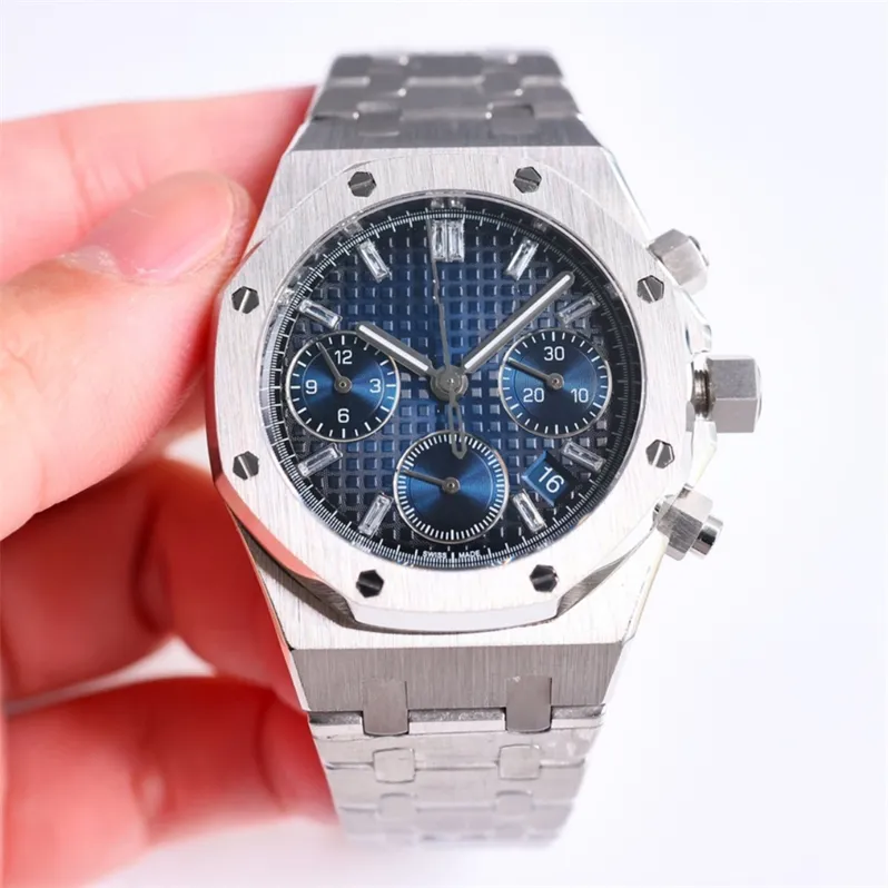 ZF 26715 Montre de Luxe Mens Watches 38mm 7750 Chronograph Mechanical Movement Steel Luxury Watch armbandsur