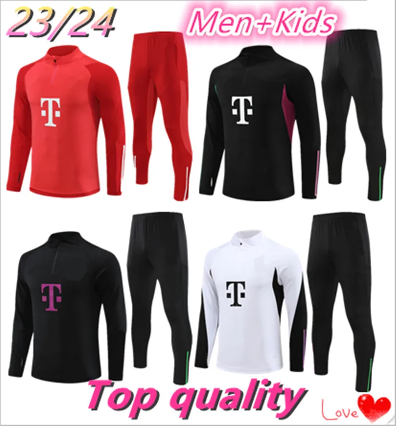 23/24 Beste neue Bayern-Männer + Kinder Outdoor-Fußballbekleidung Half Pull Sportswear Lmaillot Chandal Futbol