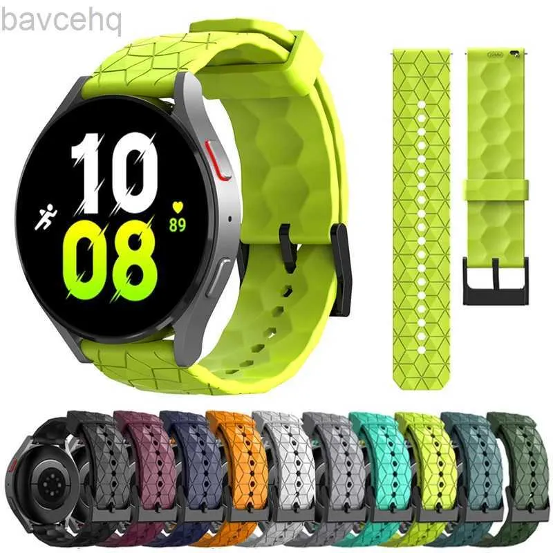 Horlogebanden 20 mm 22 mm siliconen band geschikt voor Samsung Galaxy Watch 4 6 Classic 5 Pro 44 40 mm 42 mm 46 mm Huawei GT 2/3 voetbalpatroon sportband 24323