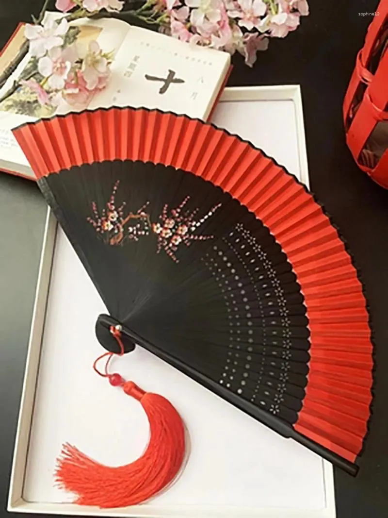 Decorative Figurines Ladies Women Bride Hand Fan Foldable Flower Pattern Fans Of Old Wedding Decor For Home Decoration Ornament Dance