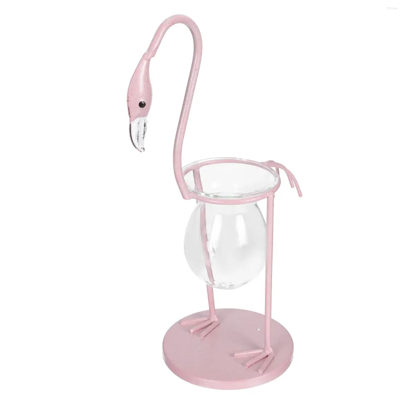 Vasos vaso hidropônico criativo vidro adornar planta flamingos em forma de desktop decoração prática ornamento de ferro escritório