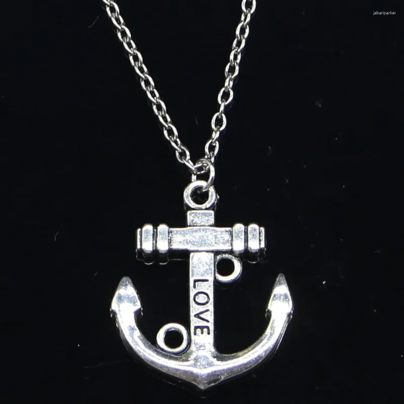 Chains 20pcs Fashion Necklace 30x25mm Anchor Pendants Short Long Women Men Colar Gift Jewelry Choker