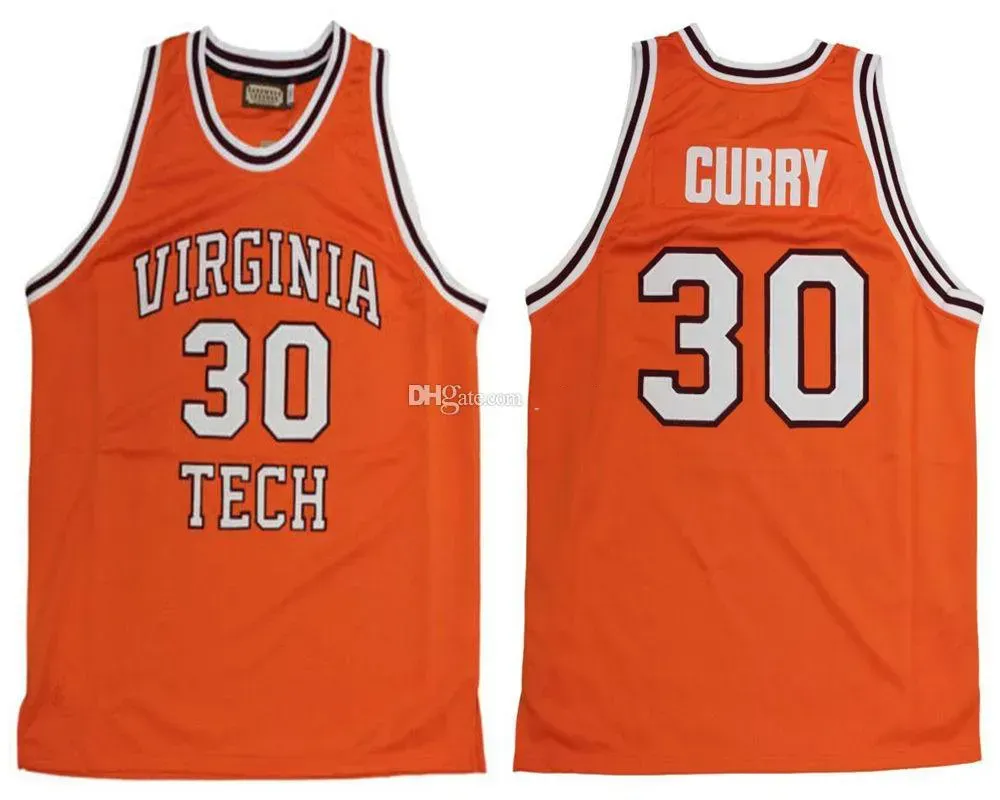 30 Dell Curry Virginia Tech Hokies College Retro Classic Basketball Jersey Mens Ed Ed Custom Impust