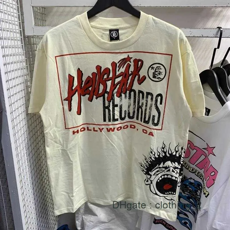 Mens T Shirts 2023ss Hellstar Studios Records Short Sleeve Tee T-shirt Y2K Shirt Oversize