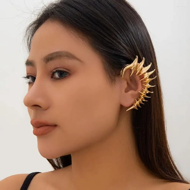 Boucles d'oreilles à dos de Style coréen pour femmes, manchette d'oreille exagérée, accessoires de bijoux rétro, Punk en forme d'os, Clip Cool pour femmes