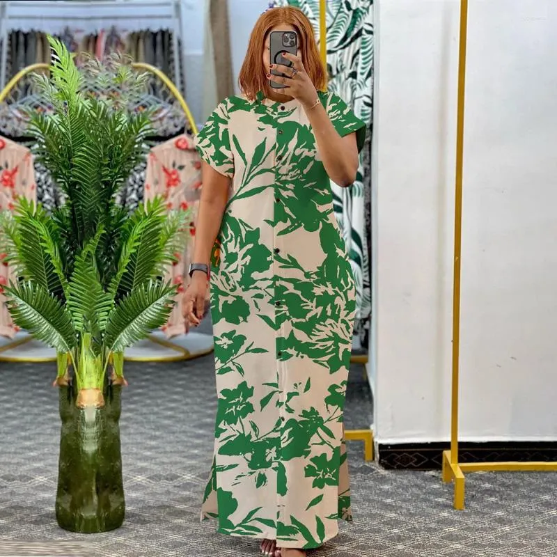 Printed Plus Size Spring Summer Dress Short Sleeve Slit Loose Fit For Women From Yuyuann 25.78 DHgate.Com