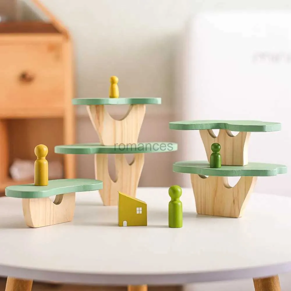 Tri nidification empilage jouets bébé Montessori jouets en bois bloc de construction ensemble infantile éducation précoce cadeaux pour enfants 24323