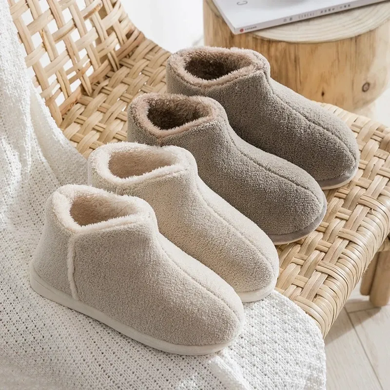 Laarzen 2022 Warm pluche winterschoenen vrouwen mannen indoor slippers antislip zacht bont liefhebbers