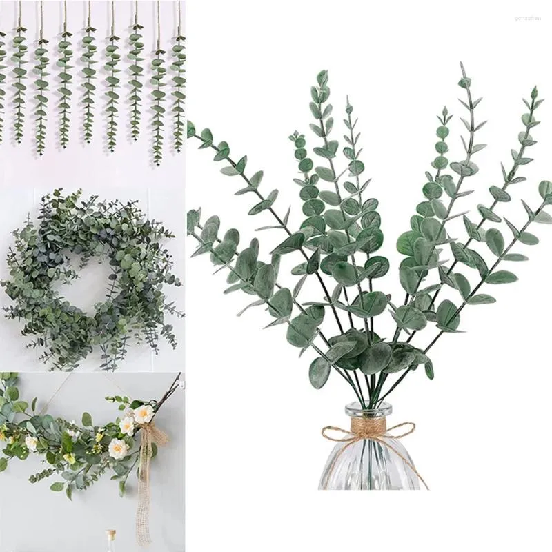 Fleurs décoratives 20 pièces 38 CM tige de verdure herbes artificielles fausse plante florale décor à la maison pour bricolage Bouquet de mariage ferme jardin