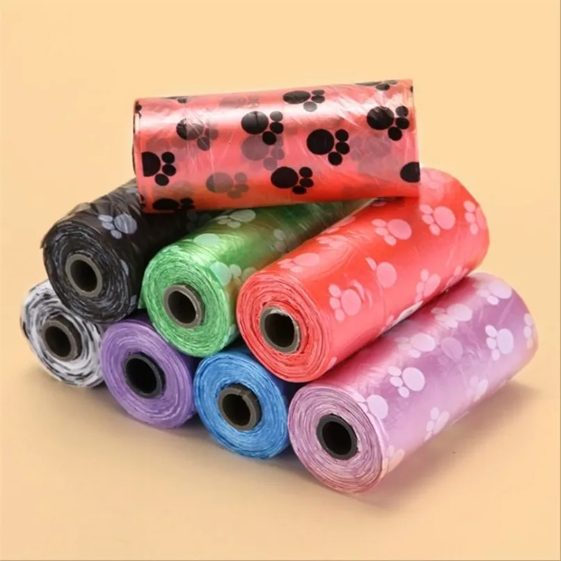 50/100 rouleaux sac de merde de chien sacs de merde de chien en plastique dégradables pour toilettes de chat de chien nettoyer le sac de nettoyage des déchets extérieurs 240325